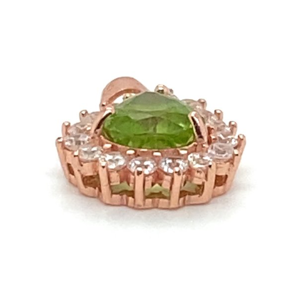 Peridot 2.10ct Rose Gold Finish Solid 925 Sterling Silver Pendant - Picture 6 of 8